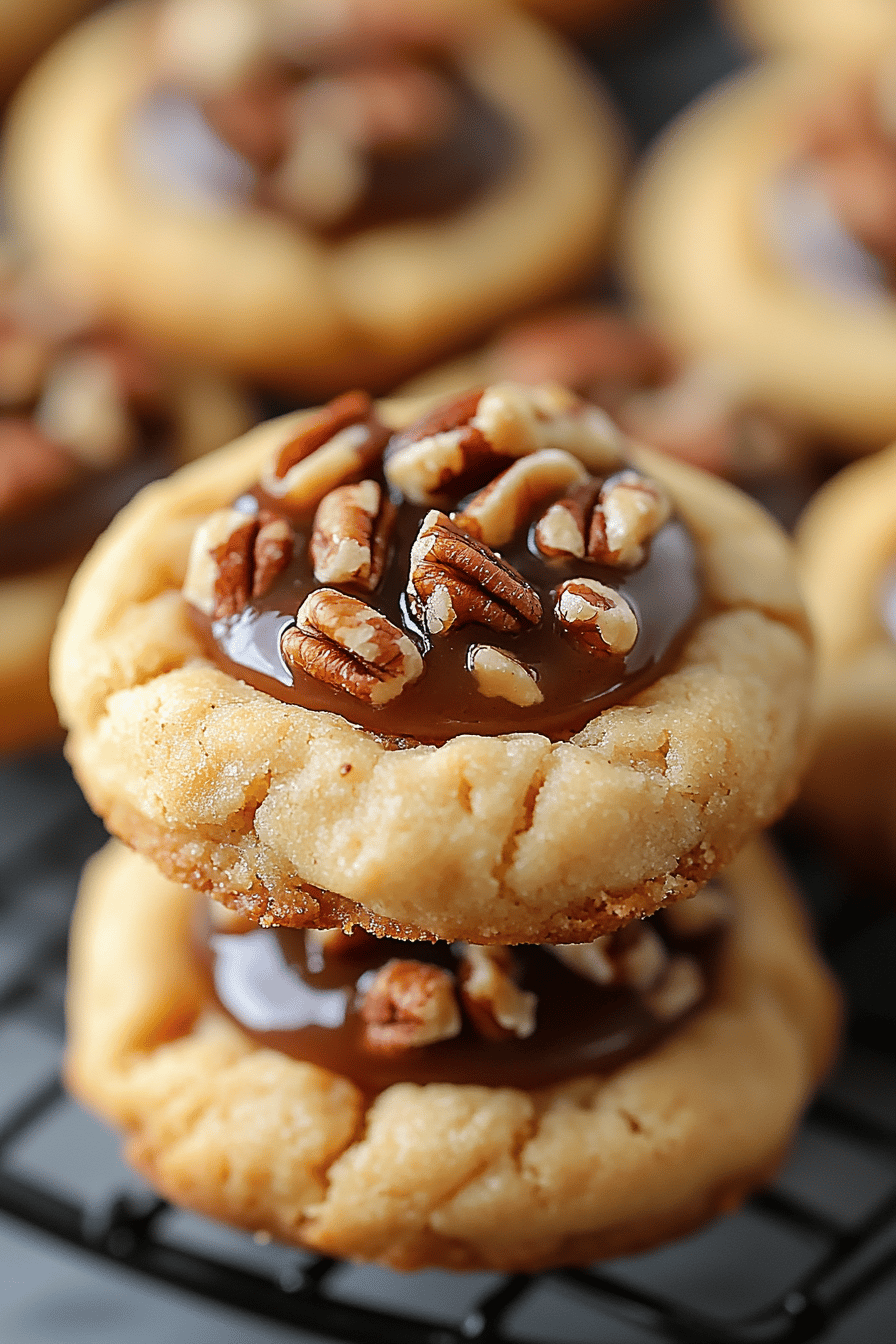 Pecan Pie Thumbprint Cookies final dish beautifully presented and ready to serve