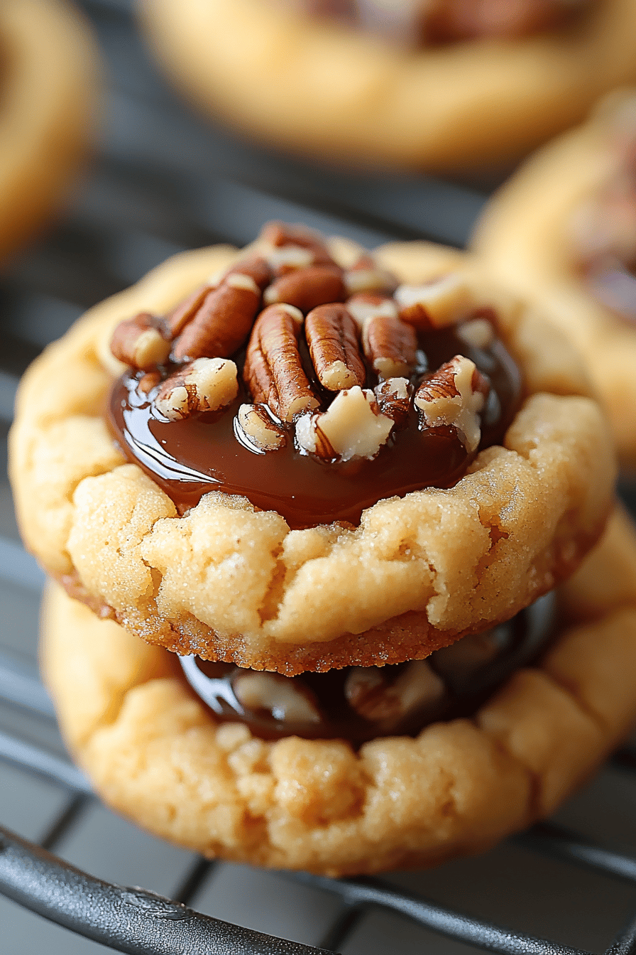 Pecan Pie Thumbprint Cookies ingredients organized and measured on kitchen counter