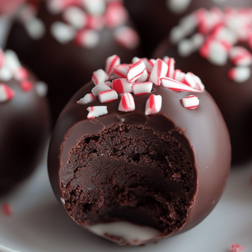 Peppermint Brownie Truffles