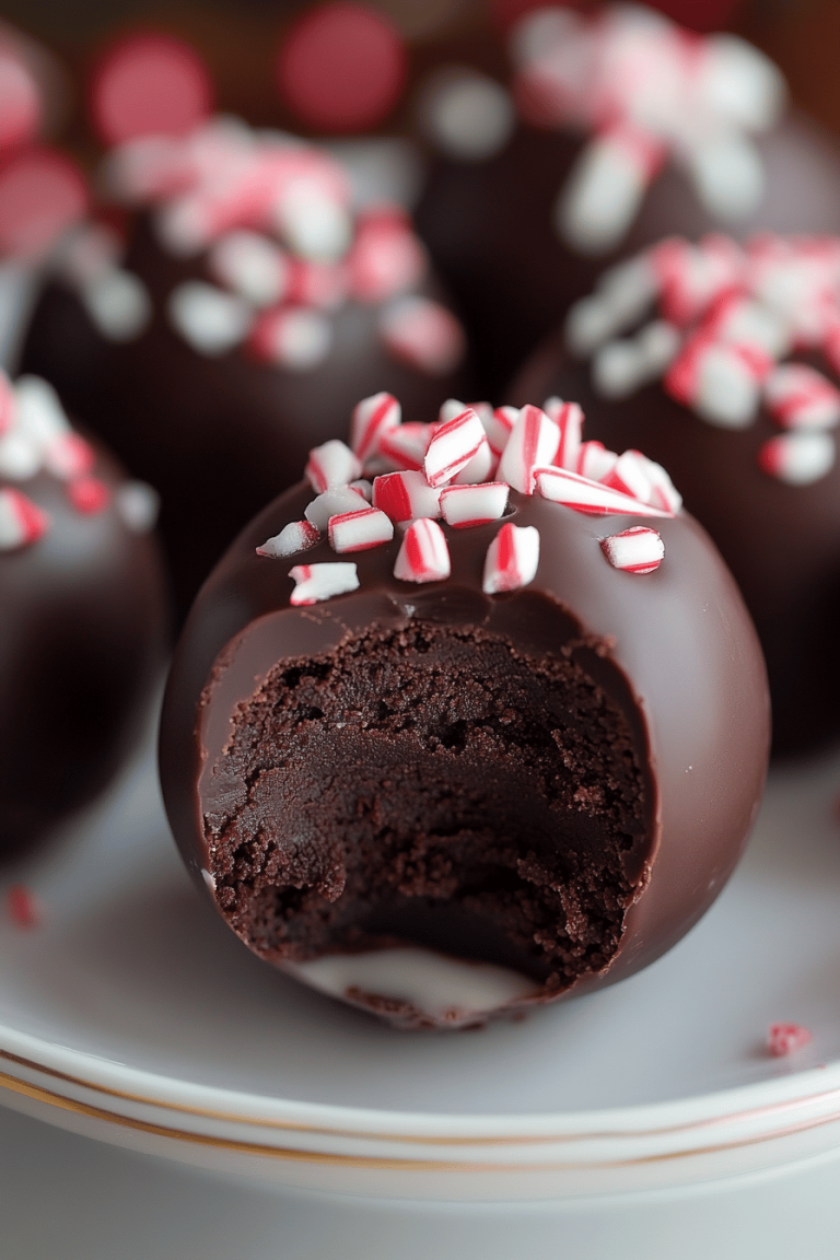 Peppermint Brownie Truffles