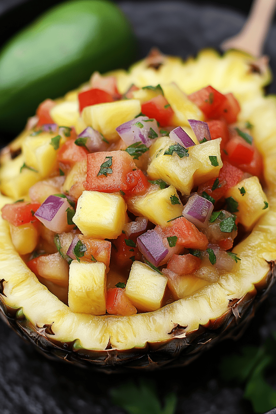 Pineapple Salsa Recipe Final Dish Presentation