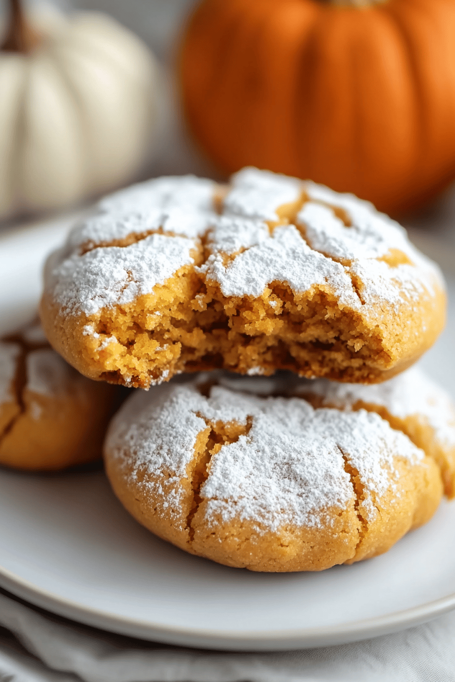 Pumpkin Crinkle Cookies final dish beautifully presented and ready to serve