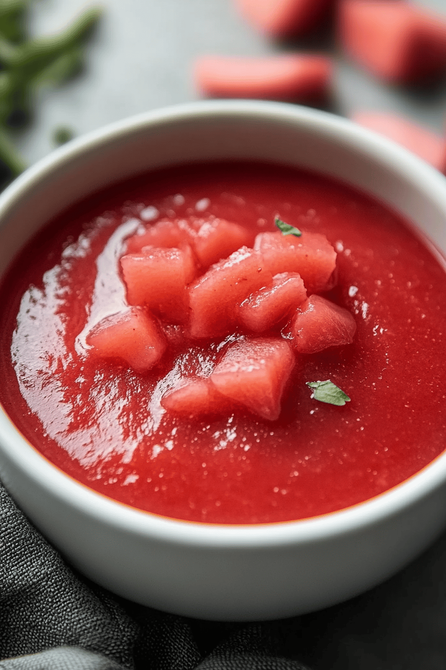 Rhubarb Sauce Recipe final dish beautifully presented and ready to serve