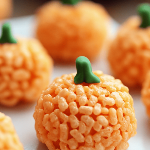 Rice Krispie Treat Pumpkins