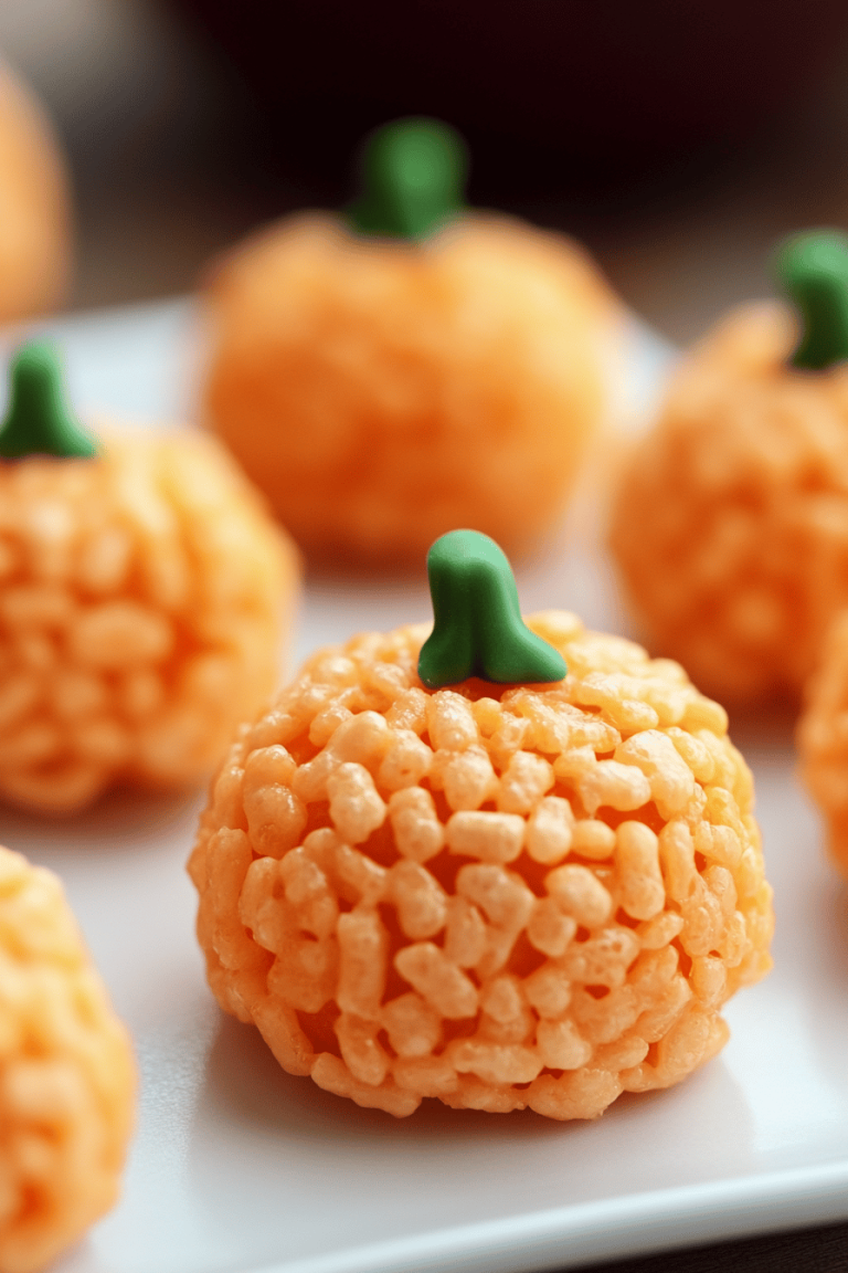 Rice Krispie Treat Pumpkins