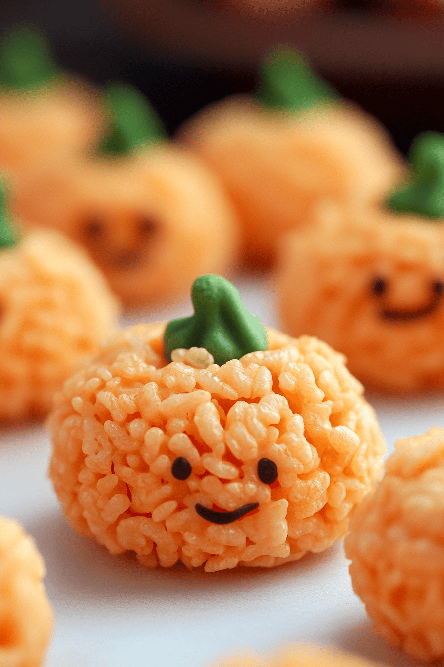 Rice Krispie Treat Pumpkins final dish beautifully presented and ready to serve