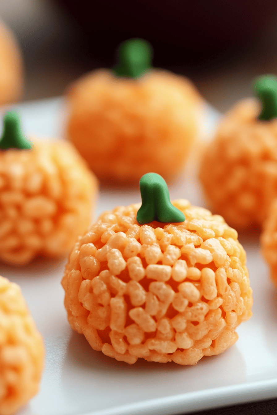 Rice Krispie Treat Pumpkins ingredients organized and measured on kitchen counter