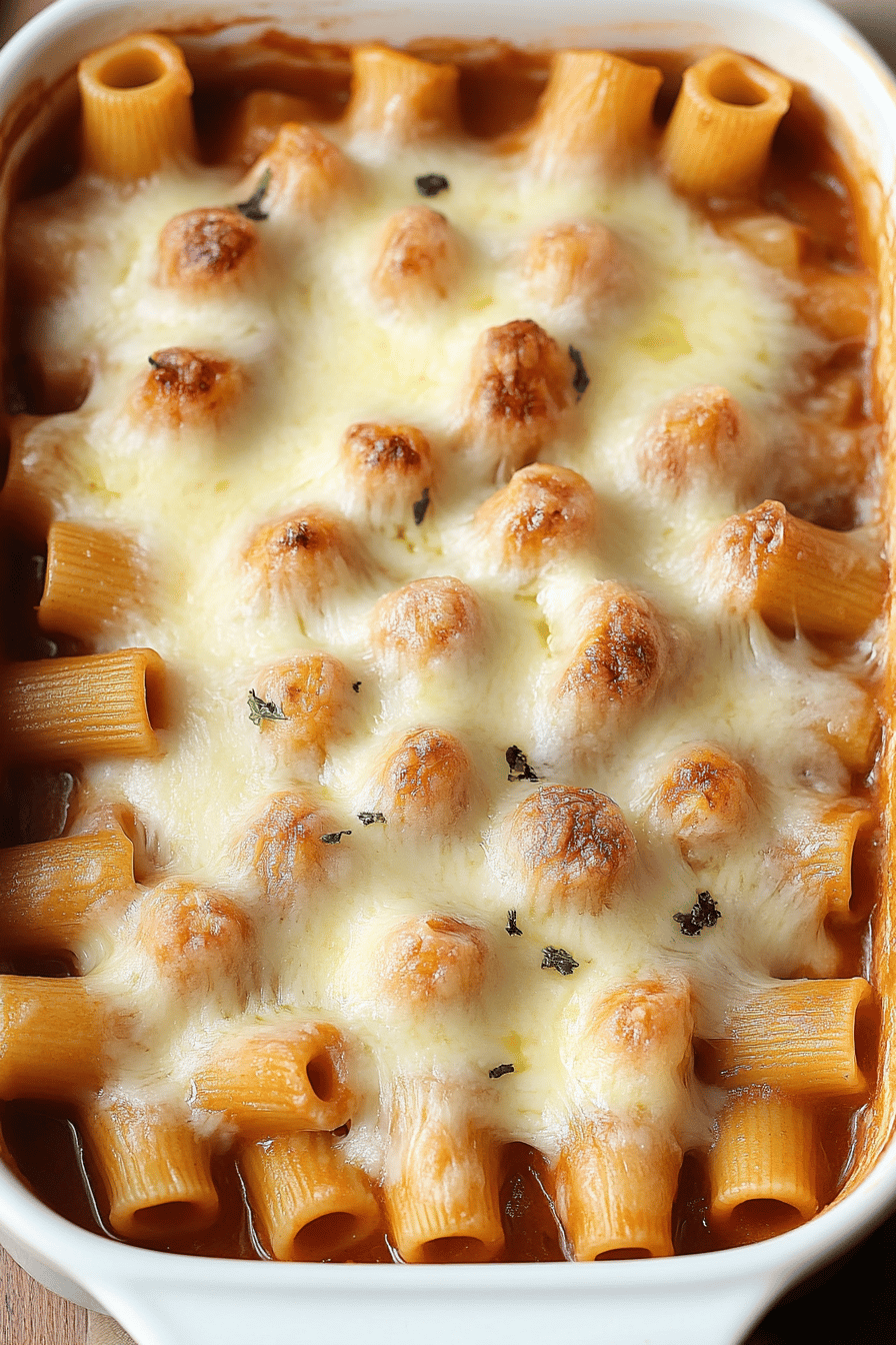 Rigatoni Al Forno Recipe ingredients organized and measured on kitchen counter