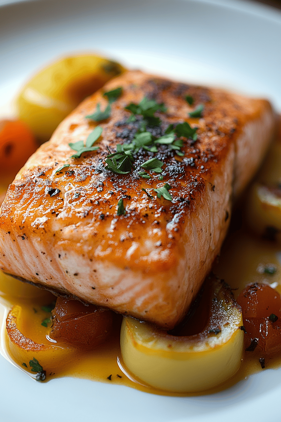 Salmon New Orleans Recipe final dish beautifully presented and ready to serve