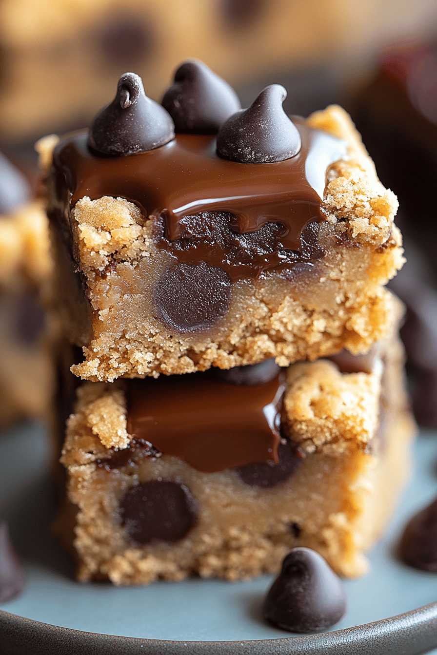 Salted Caramel Chocolate Chip Cookie Bars ingredients organized and measured on kitchen counter