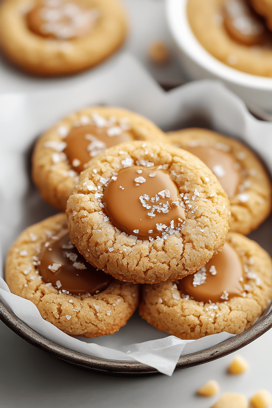 Salted Caramel Cookies final dish beautifully presented and ready to serve