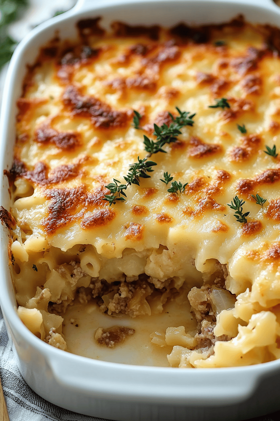 Sauerkraut Casserole final dish beautifully presented and ready to serve