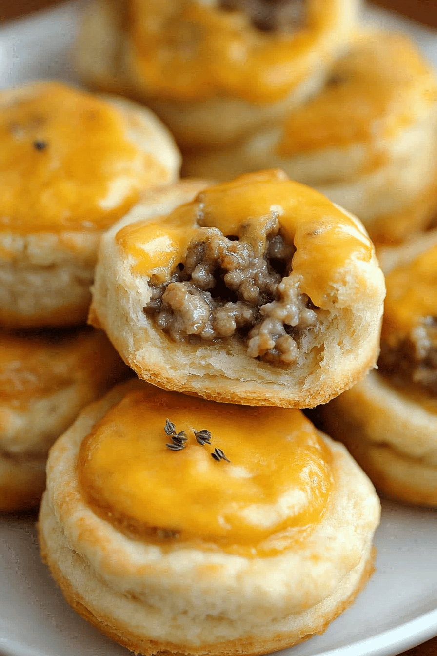 Sausage Cream Cheese Biscuits final dish beautifully presented and ready to serve