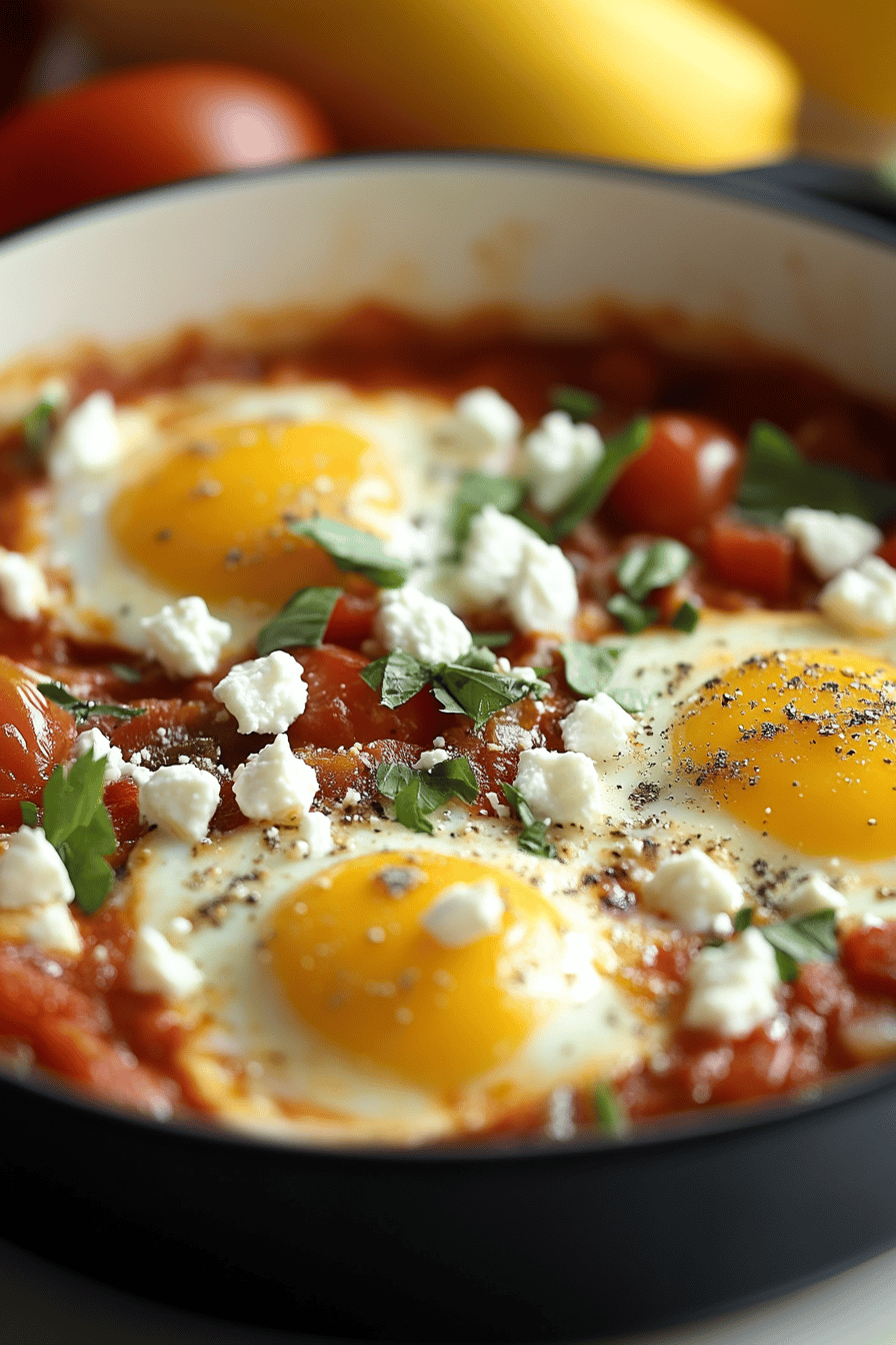 Shakshuka Recipe final dish beautifully presented and ready to serve