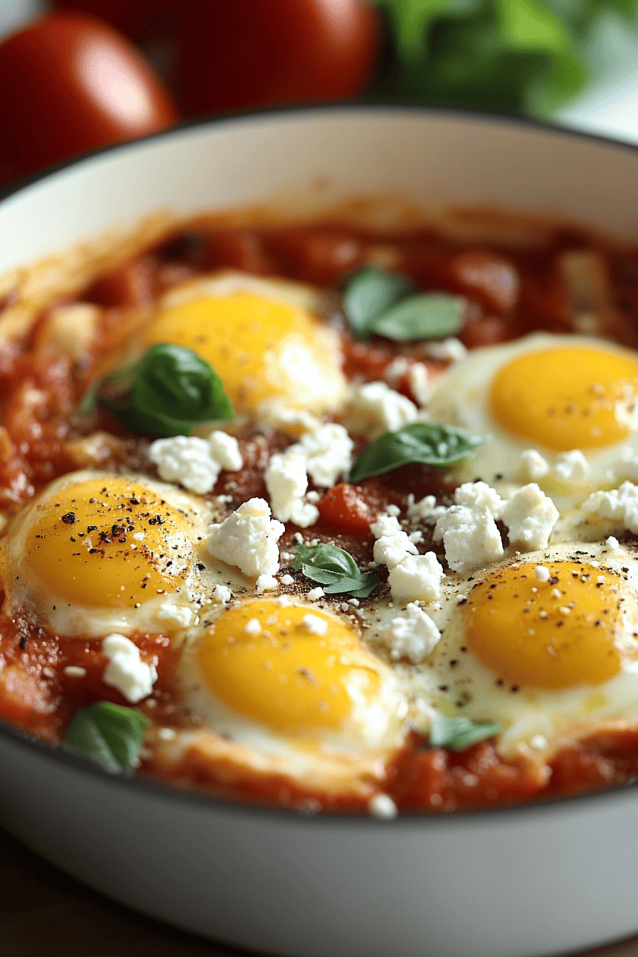 Shakshuka Recipe ingredients organized and measured on kitchen counter