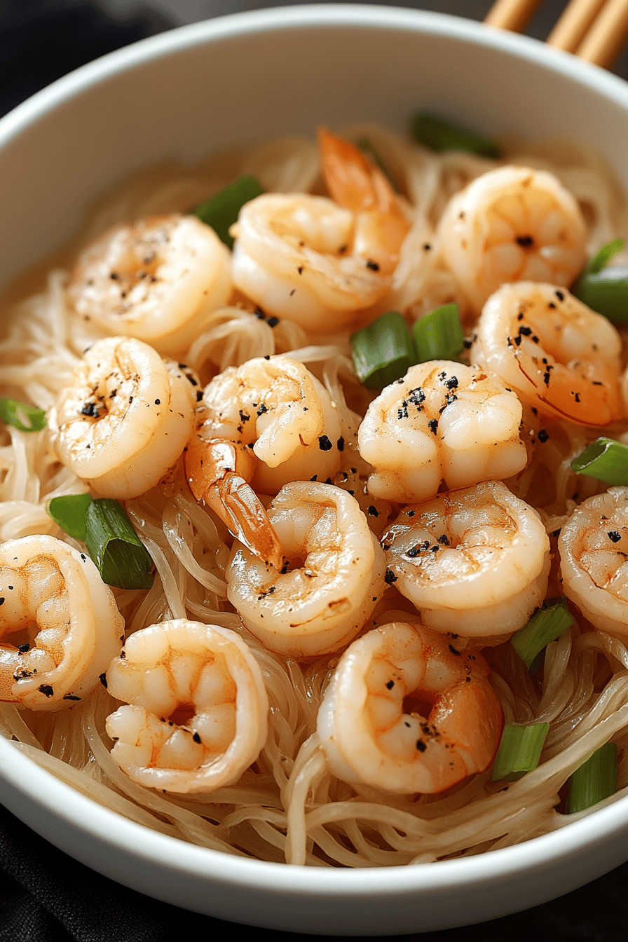 Shrimp Mei Fun Recipe final dish beautifully presented and ready to serve