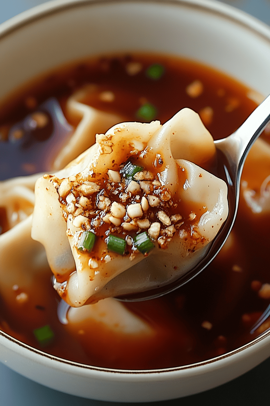 Spicy Wonton Recipe final dish beautifully presented and ready to serve