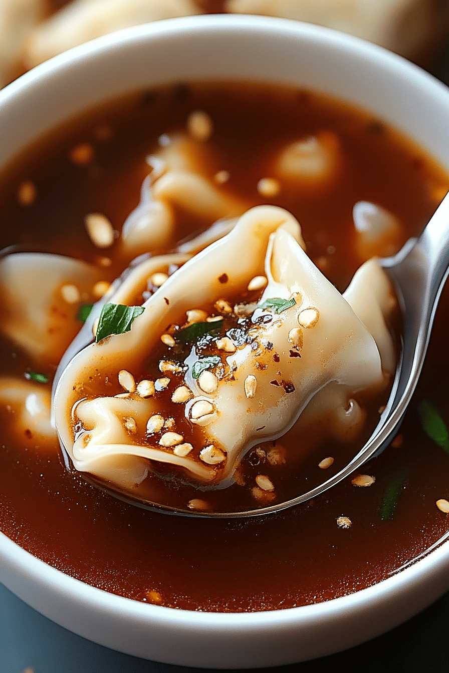 Spicy Wonton Recipe ingredients organized and measured on kitchen counter