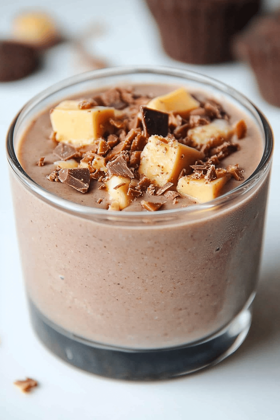 Tropical Smoothie Peanut Butter Cup Final Dish Presentation