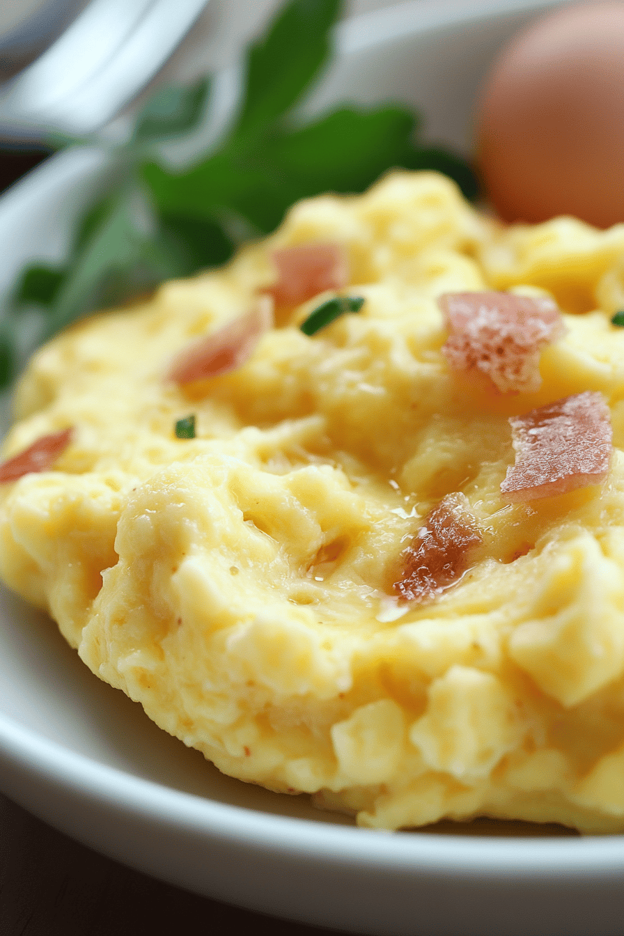 microwave scrambled eggs final dish beautifully presented and ready to serve