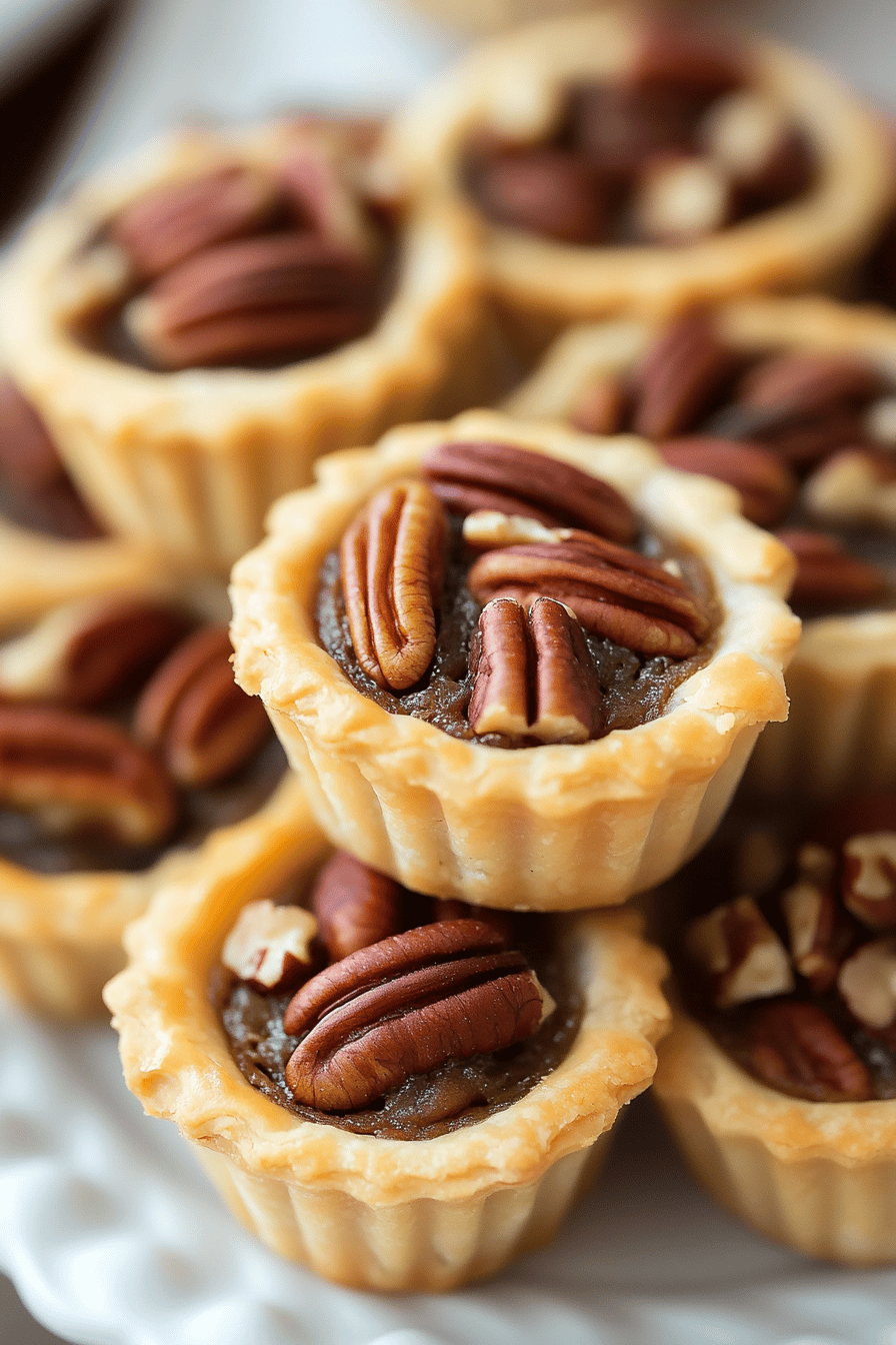 mini pecan pies final dish beautifully presented and ready to serve