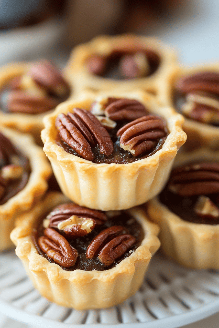 mini pecan pies ingredients organized and measured on kitchen counter