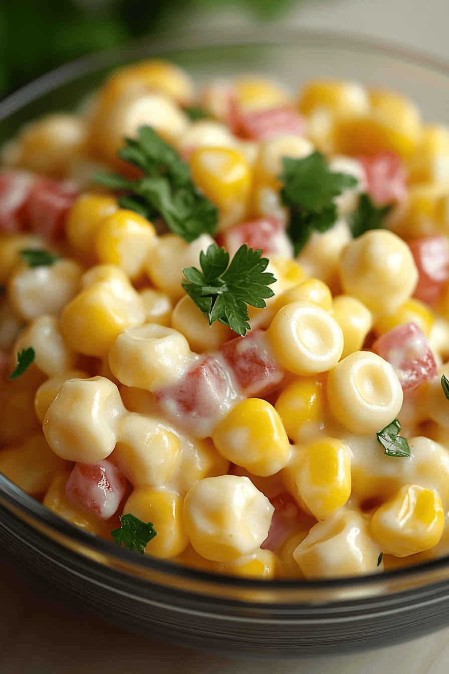 sweet corn salad final dish beautifully presented and ready to serve