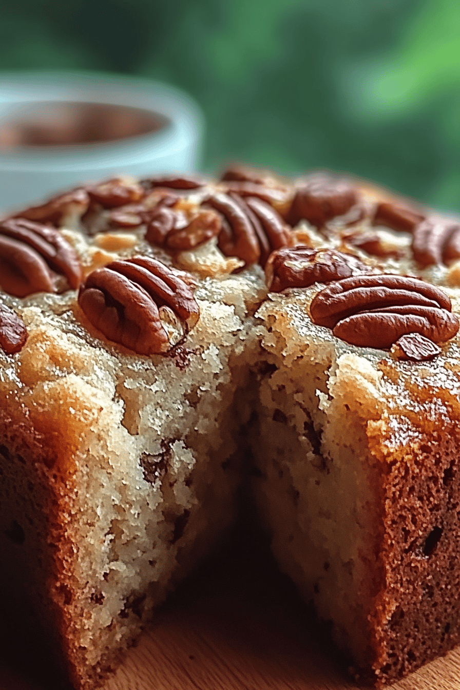 Alabama Pecan Bread slice on plate showing perfect texture and swirl pattern