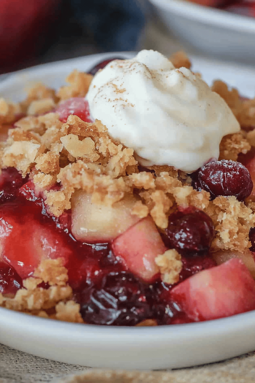 Apple Cranberry Crisp Recipe final dish beautifully presented and ready to serve