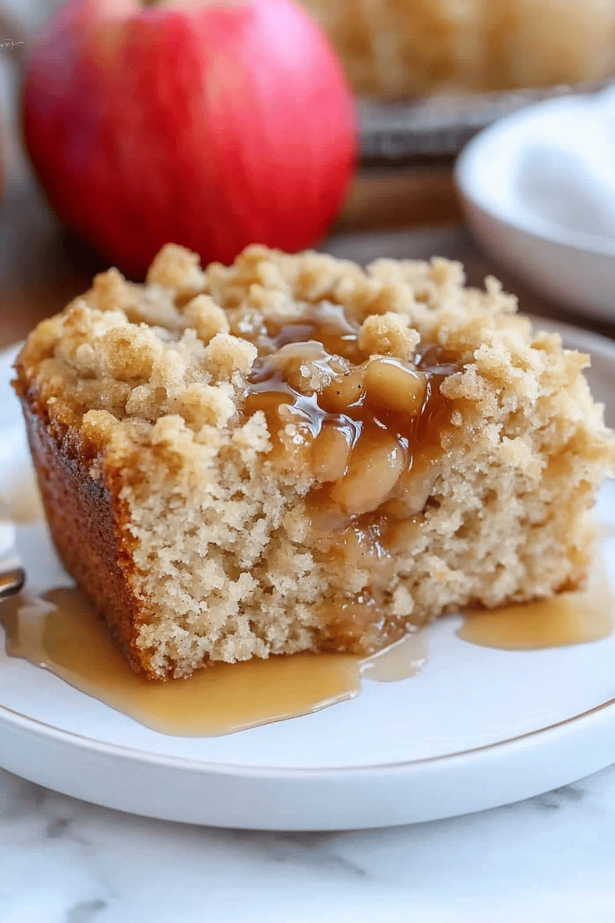 Apple Crumb Cake final dish beautifully presented and ready to serve