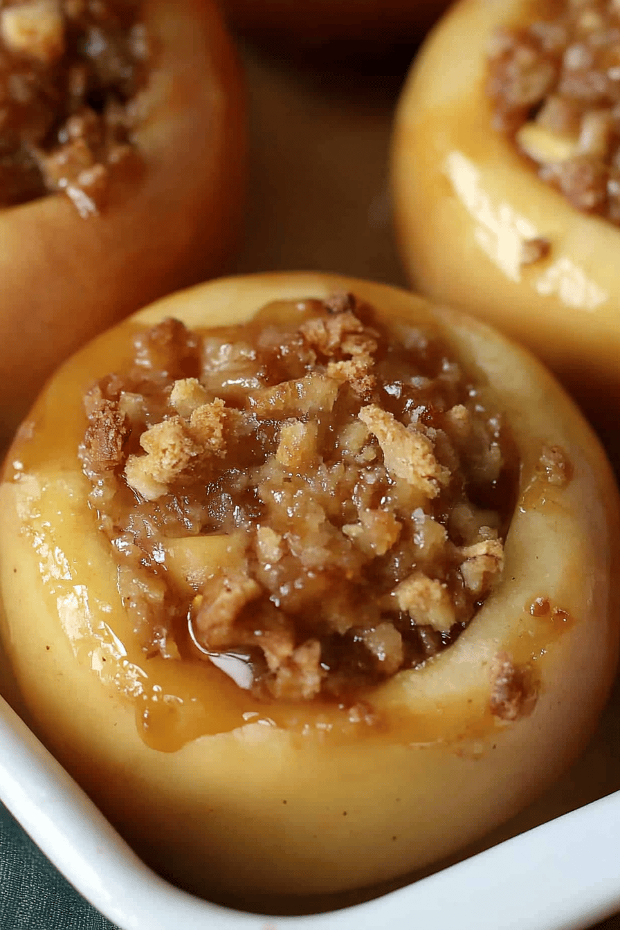 Baked Stuffed Apples final dish beautifully presented and ready to serve