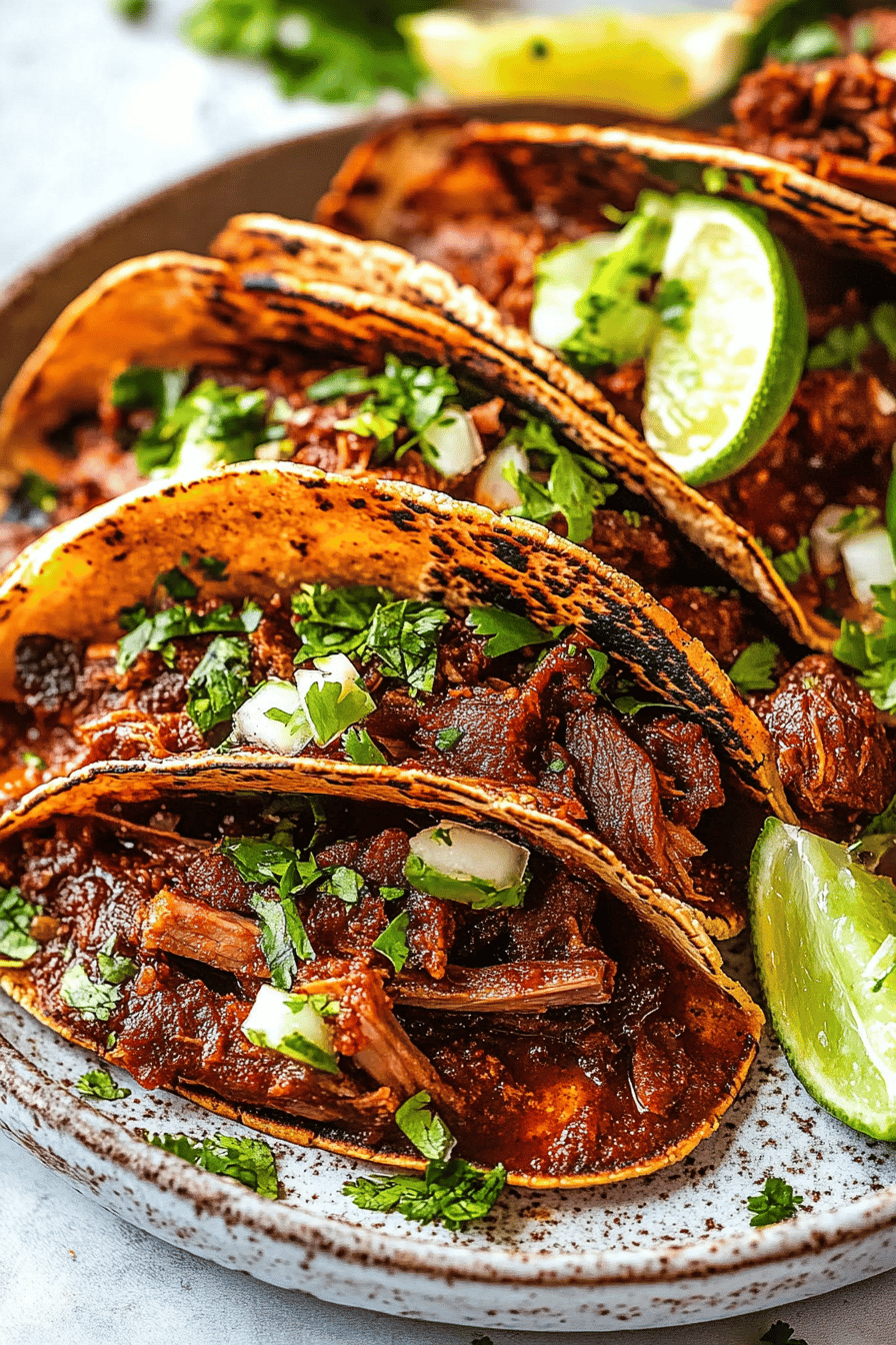 Beef Birria Tacos final dish beautifully presented and ready to serve