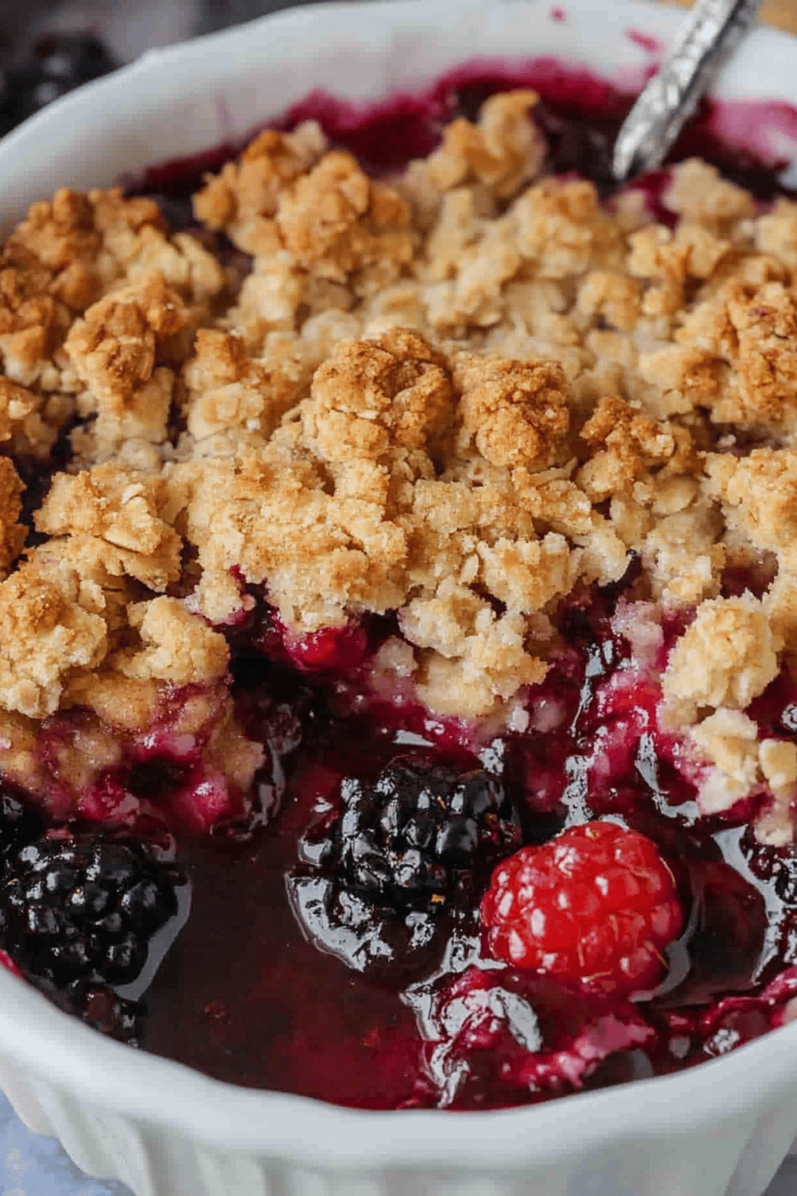 Berry Crisp Recipe final dish beautifully presented and ready to serve