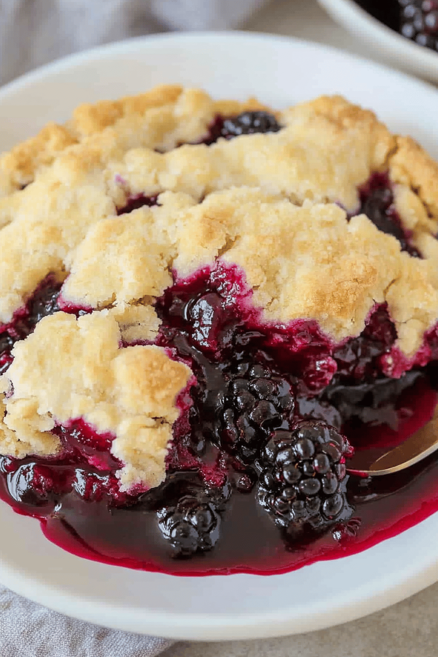 Blackberry Cobbler Recipe final dish beautifully presented and ready to serve