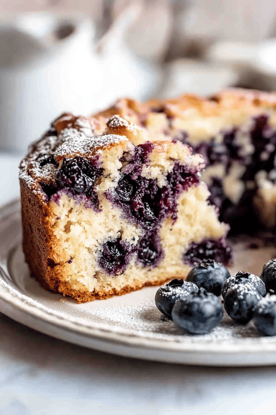 Blueberry Coffee Cake ingredients organized and measured on kitchen counter