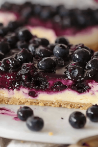 Blueberry Dessert Bars slice on plate showing perfect texture and swirl pattern