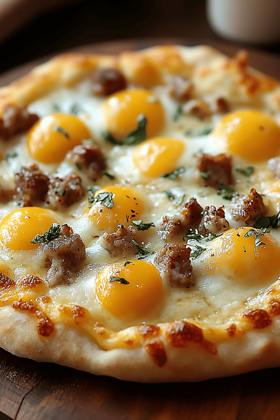 Breakfast Pizza Recipe final dish beautifully presented and ready to serve