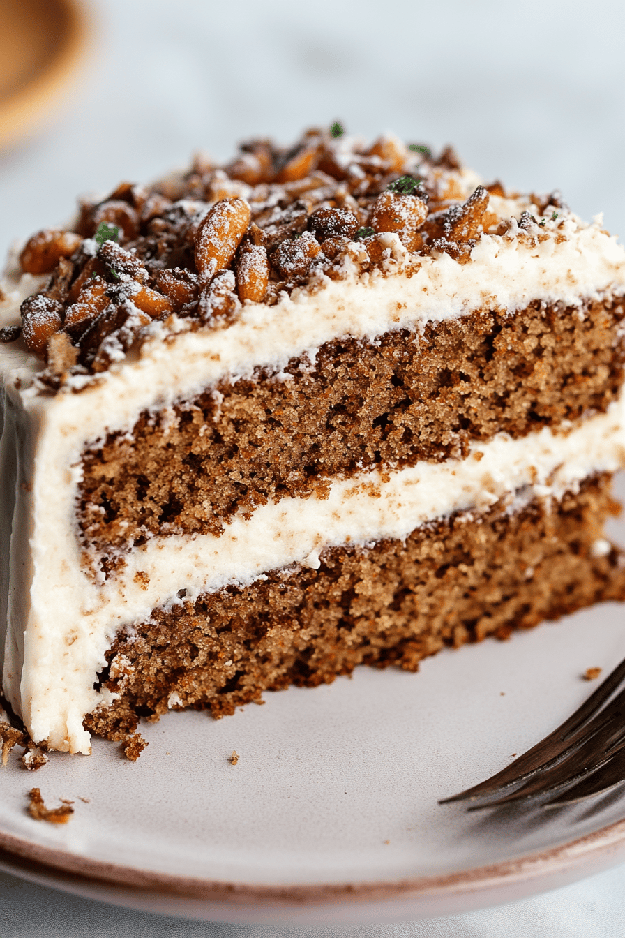 Brown Butter Carrot Cake final dish beautifully presented and ready to serve