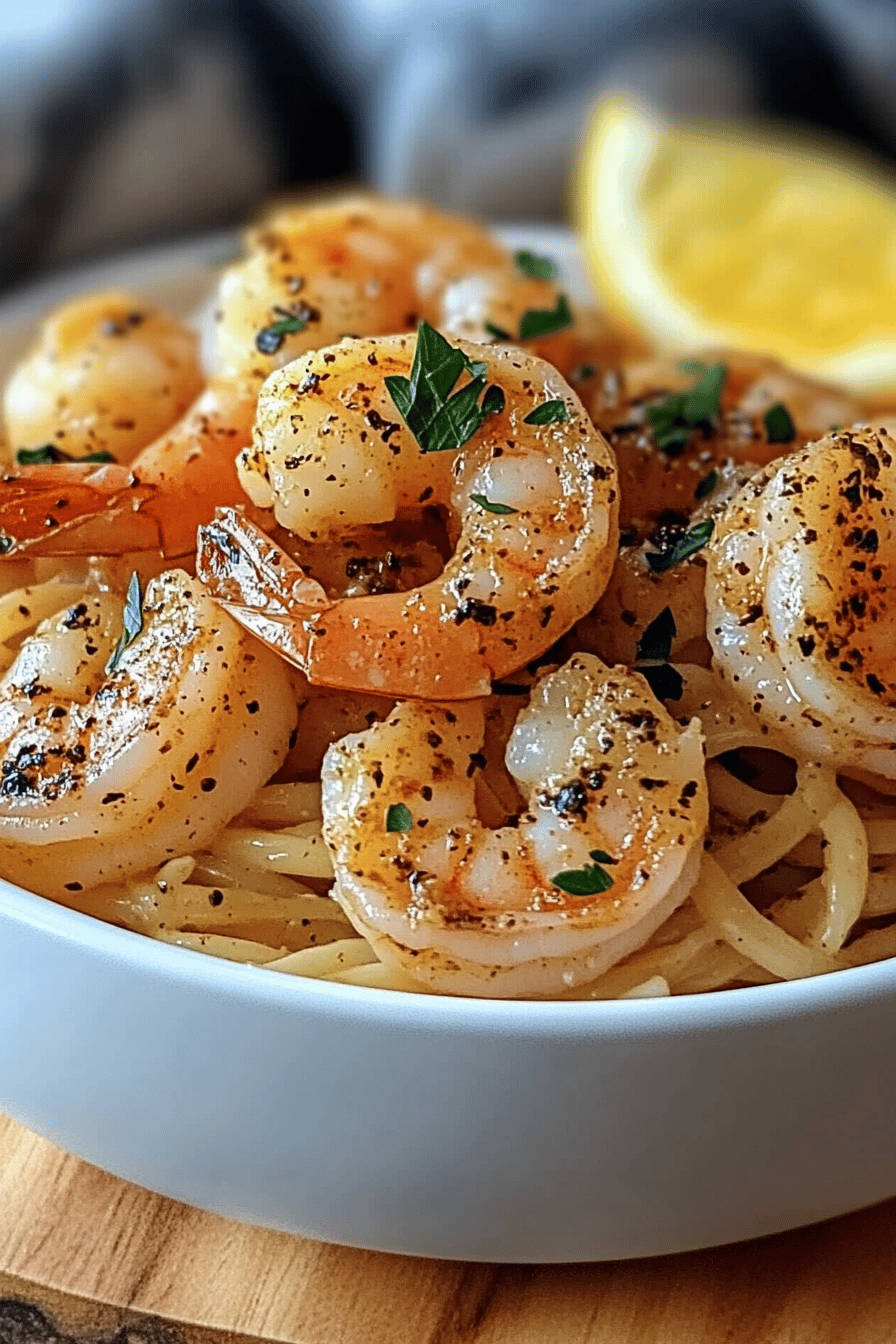 Cajun Shrimp Scampi final dish beautifully presented and ready to serve