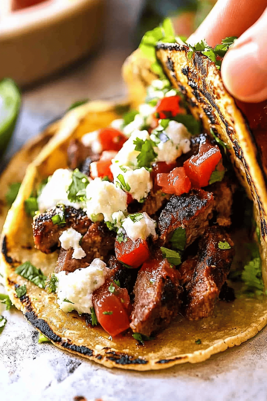 Carne Asada Street Tacos final dish beautifully presented and ready to serve