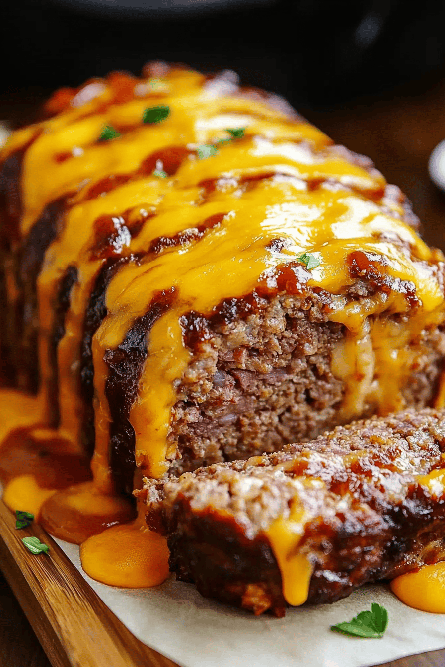 Cheeseburger Meatloaf ingredients organized and measured on kitchen counter