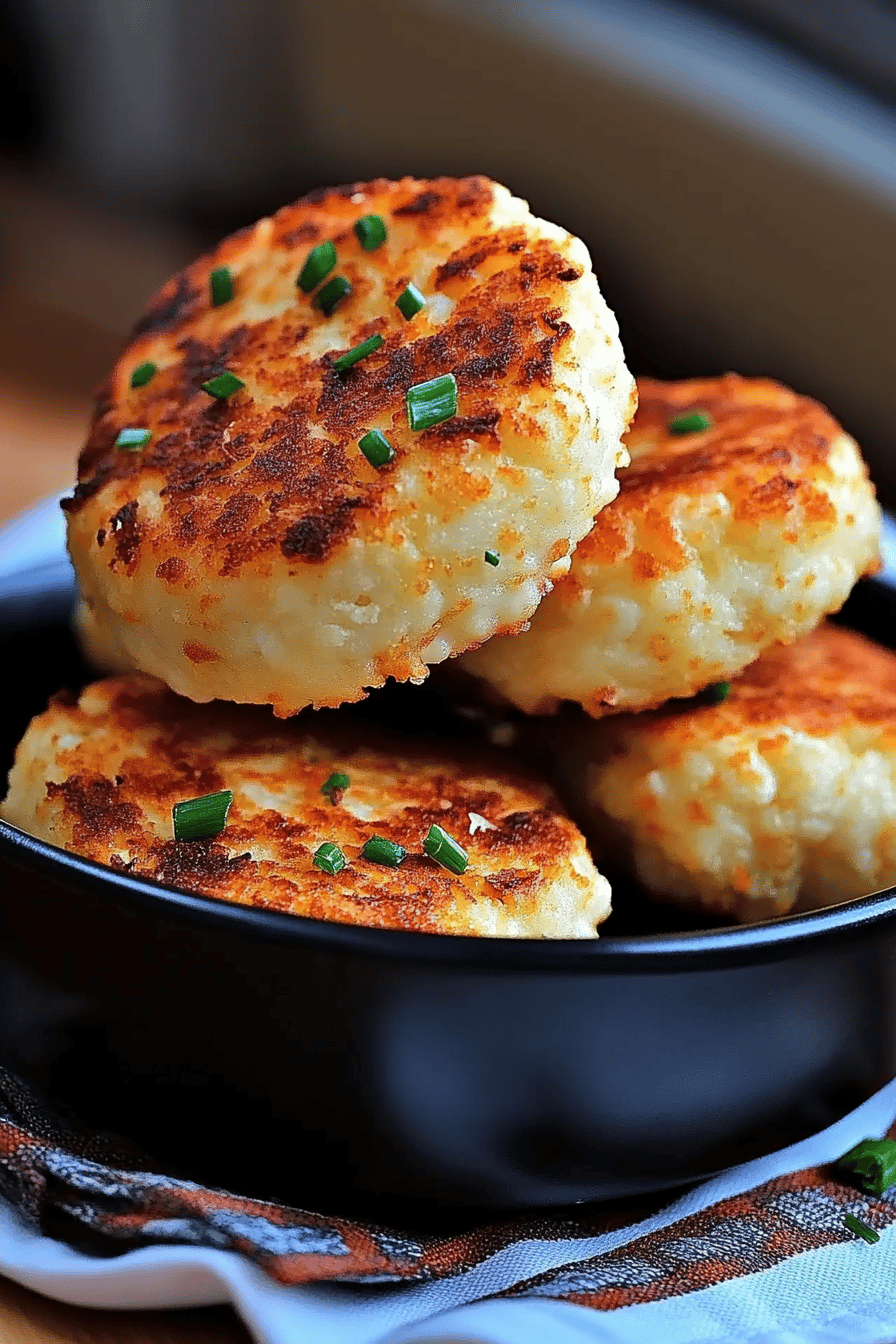Cheesy Cauliflower Patties final dish beautifully presented and ready to serve