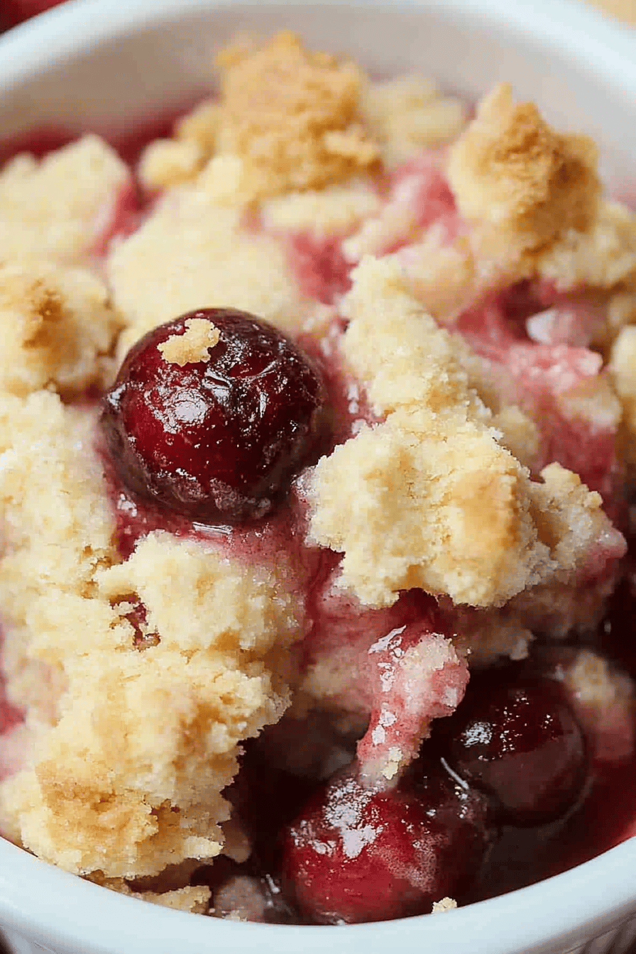 Cherry Cobbler Recipe final dish beautifully presented and ready to serve
