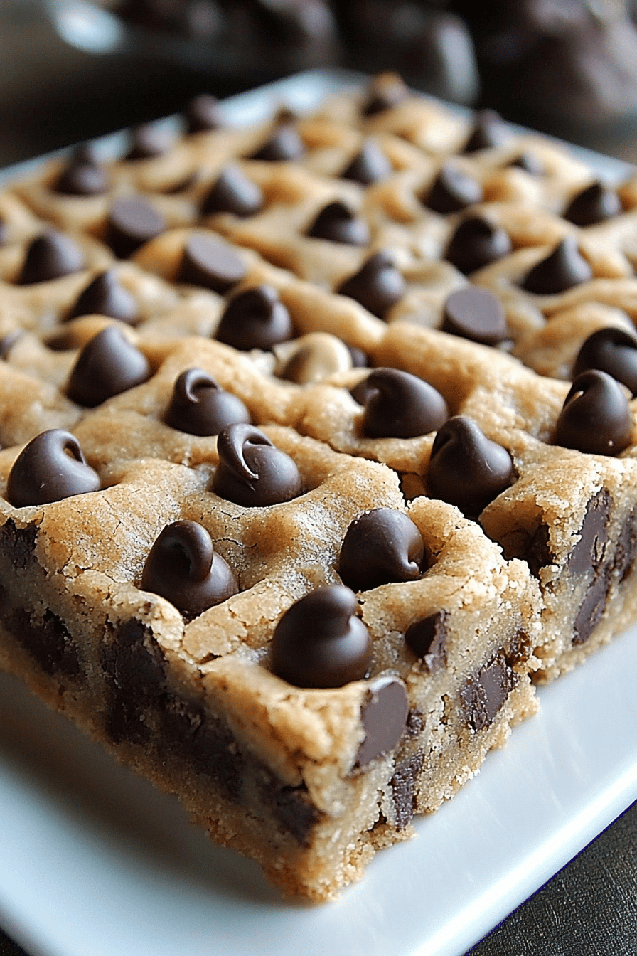 Chewy Chocolate Chip Cookie Bars final dish beautifully presented and ready to serve