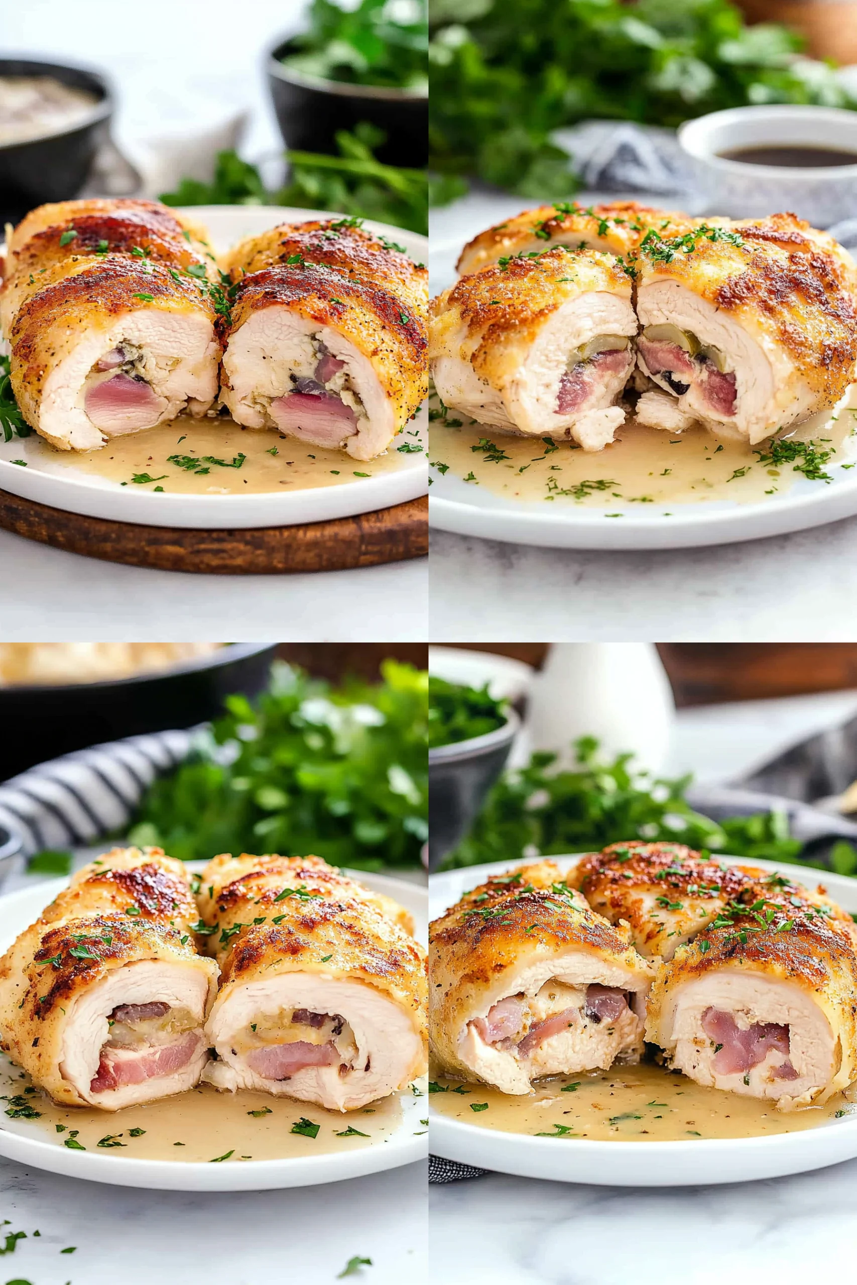 Chicken Cordon Bleu Tips final dish beautifully presented and ready to serve