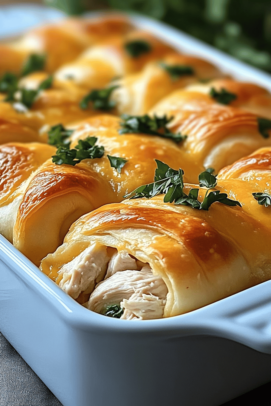 Chicken Crescent Roll Casserole final dish beautifully presented and ready to serve