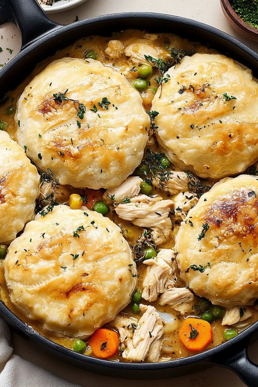 Chicken Pot Pie Recipe ingredients organized and measured on kitchen counter