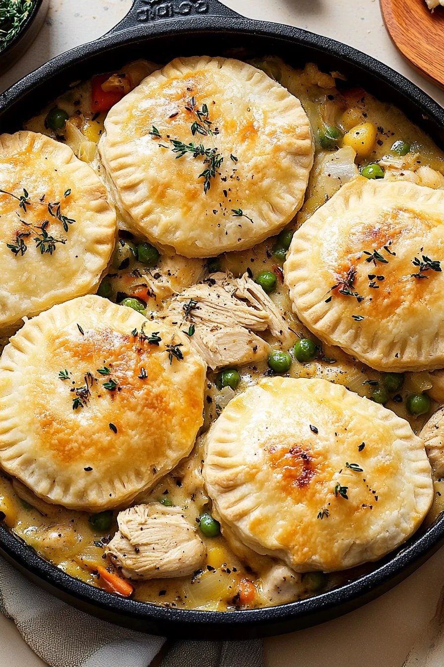 Chicken Pot Pie Recipe final dish beautifully presented and ready to serve