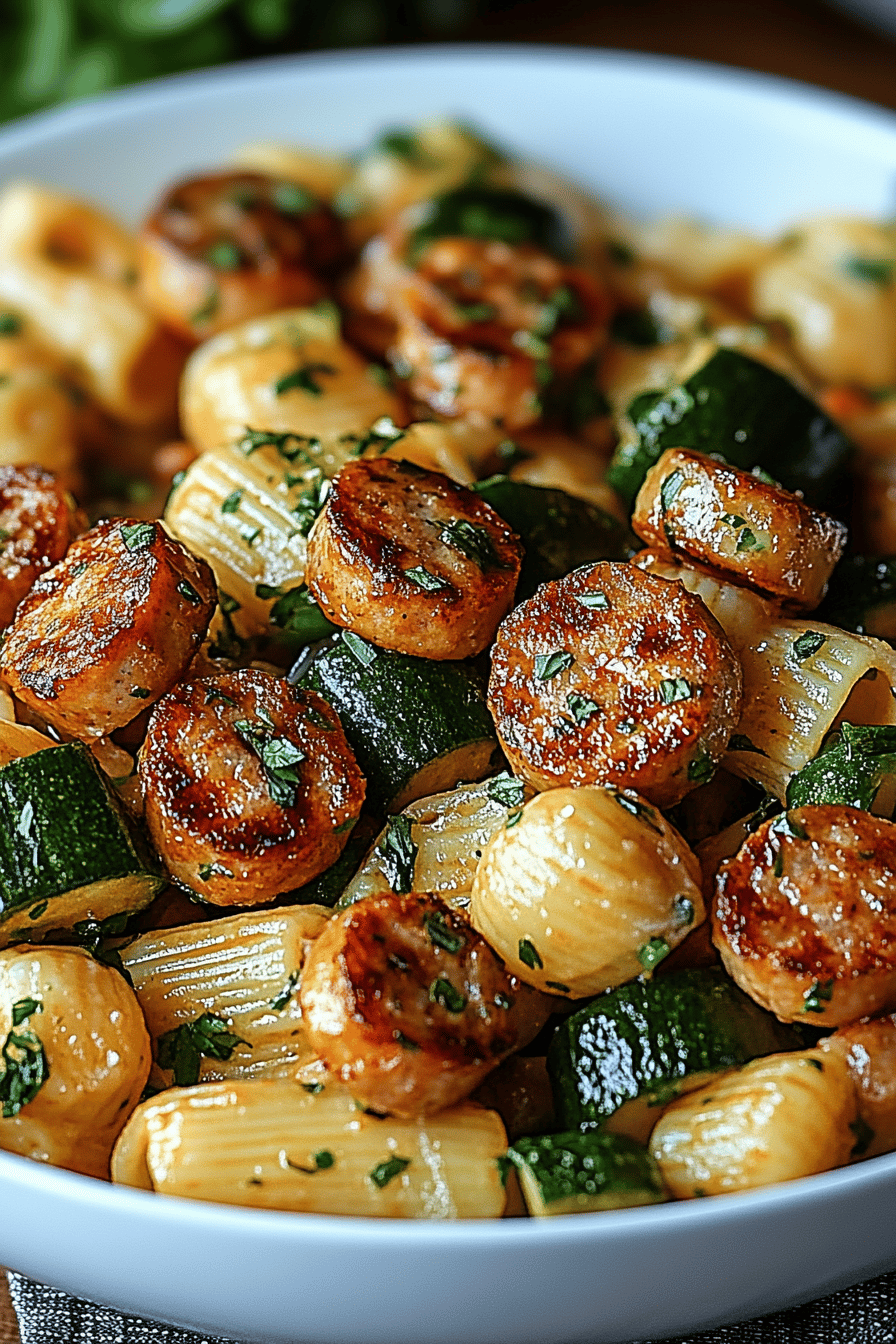 Chicken Sausage Pasta Recipe final dish beautifully presented and ready to serve