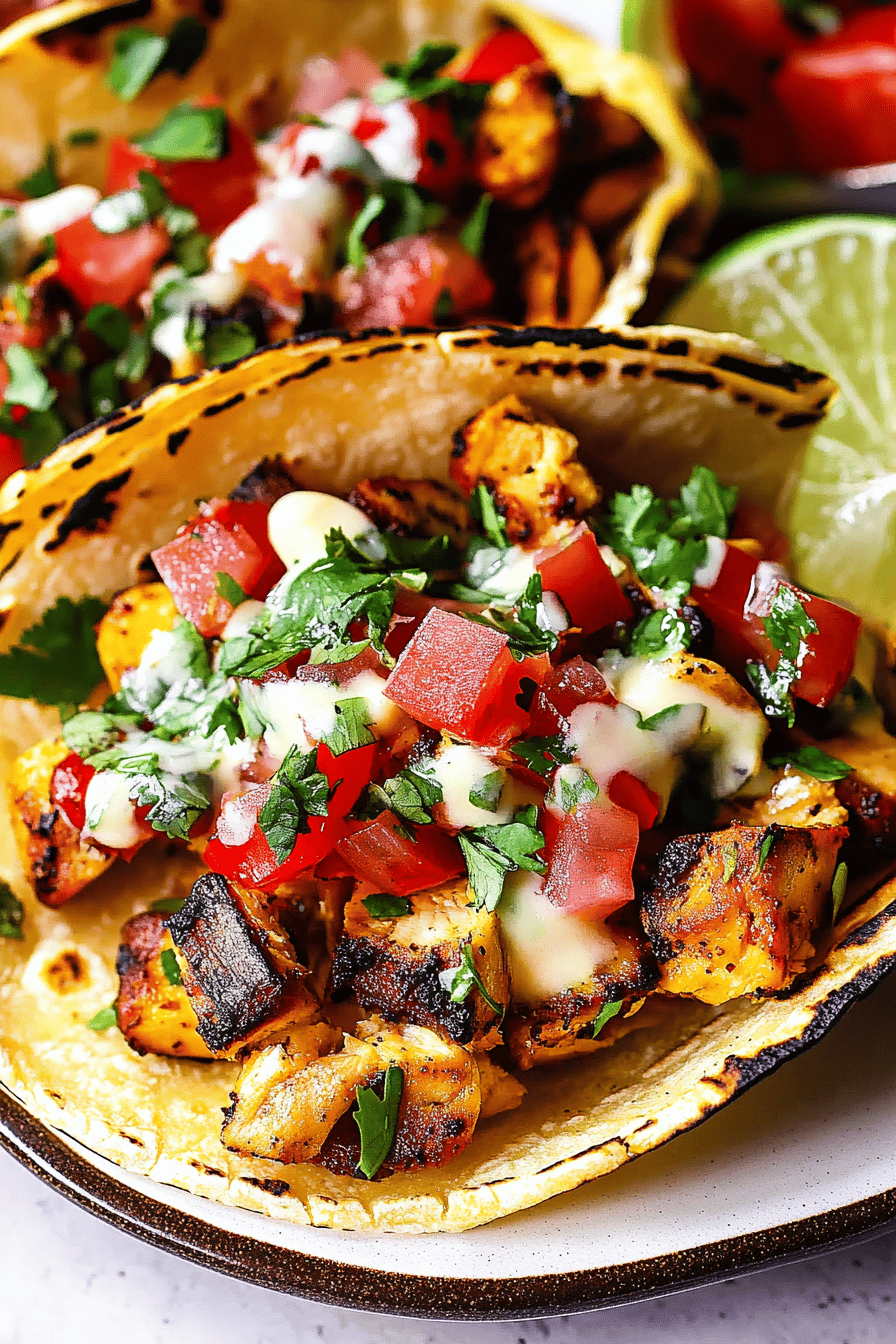 Chili Lime Chicken Tacos final dish beautifully presented and ready to serve
